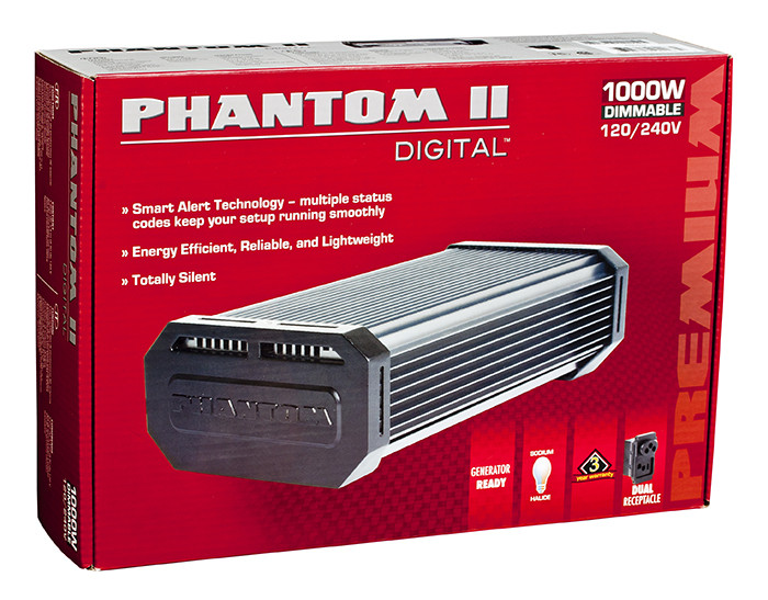 Phantom PHE1TH240D 1000 watt 240 only Digital Dimmable Grow Ballast Hydroponics 