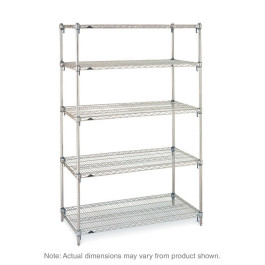 Rubbermaid 800 lb Capacity 4 Shelf Wire Shelving - Starter Unit 50 W x 18 Deep x 67-5/32 H, Chrome FG9G8000CHRM - 52640406