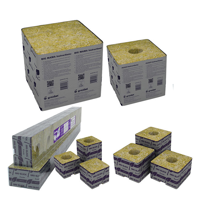 Various Sizes Grodan Delta Mini Blocks Wrapped Rockwool Starter Cubes 