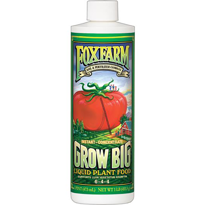 Fox Farm Grow Big Liquid Concentrate, 1 Pint Organic Plant Nutrients