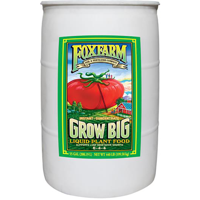 Fox Farm Grow Big Liquid Concentrate, 55 Gallon Organic Plant Nutrients