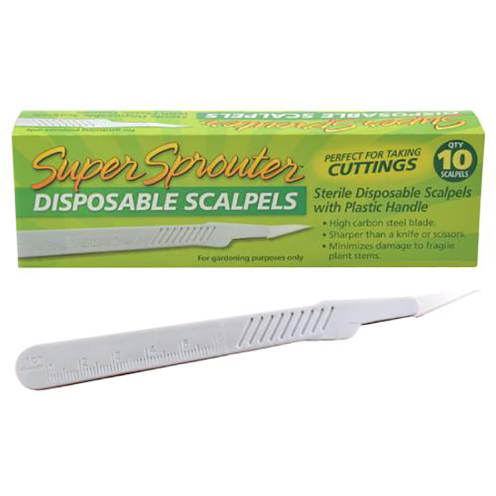 Gro1 Sterilized Scalpels 10 Pack  for Cloning Propagation Cuttings Plants 