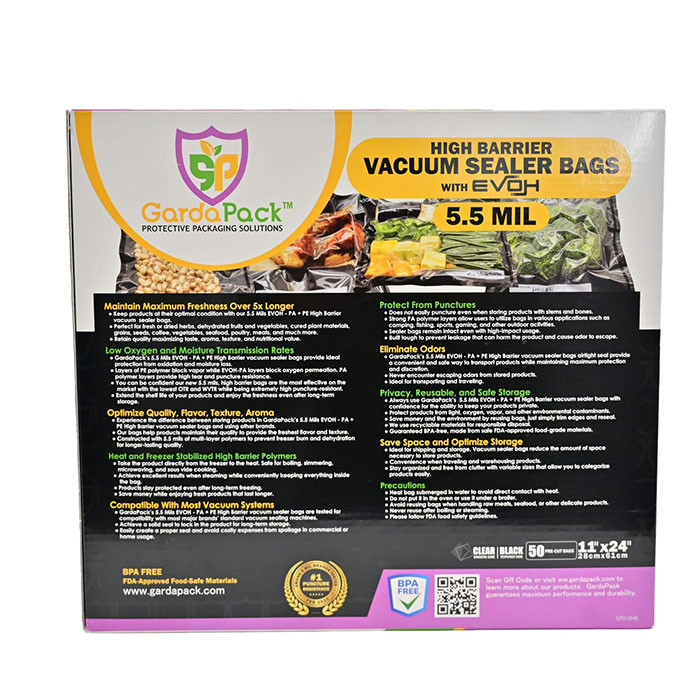 GardaPack Vacuum Seal Bag, Black and Clear, 15 in. x 20 in., Pack of 50 Vacuum  Sealers & Bags Harvest Storage Supplies Harvest