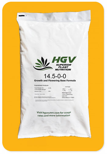 The commerical 25 lb. bag of HGV Base